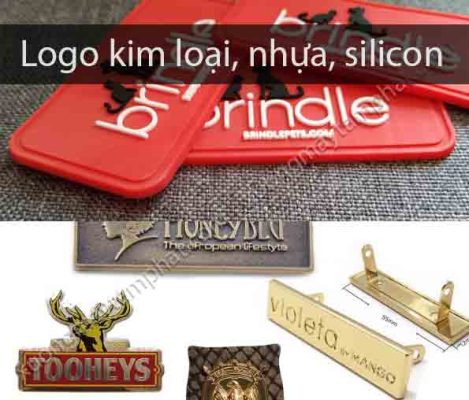 logo kim loại, nhựa, silicon